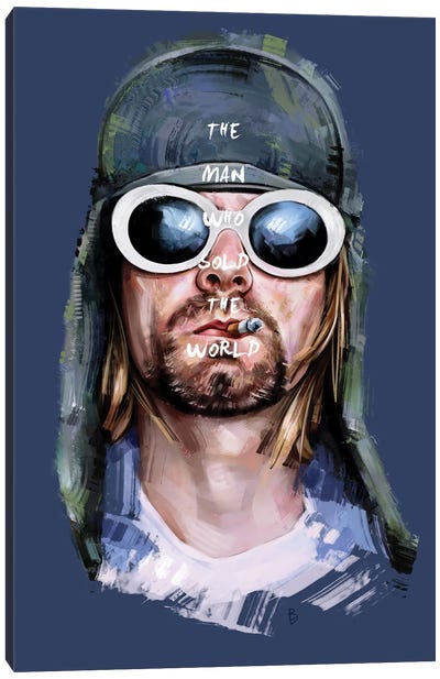 The Man Who Sold The World Canvas Art Print - Kurt Cobain