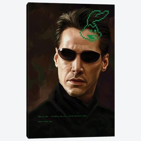 Neo -The Matrix - Keanu Reeves Canvas Print #DBV224} by Dmitry Belov Art Print
