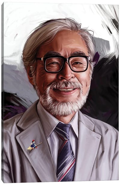 Hayao Miyazaki Canvas Art Print - Glasses & Eyewear Art