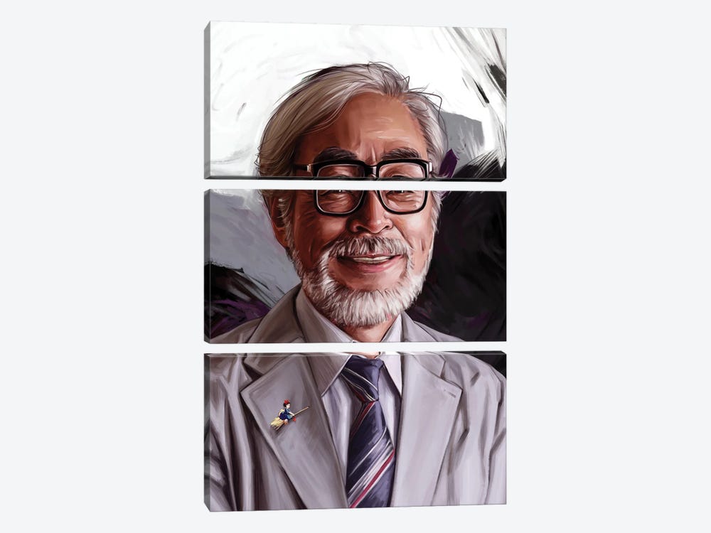 Hayao Miyazaki by Dmitry Belov 3-piece Canvas Artwork