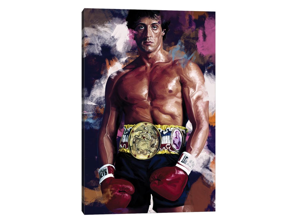 Dmitry Belov Large Canvas Art Prints - Rocky Balboa ( People > celebrities > actors & actresses > Sylvester Stallone art) - 60x40 in