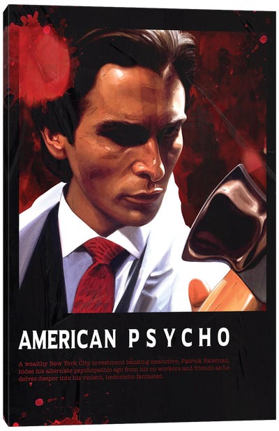 Poster-American Psycho Canvas Art Print - Christian Bale