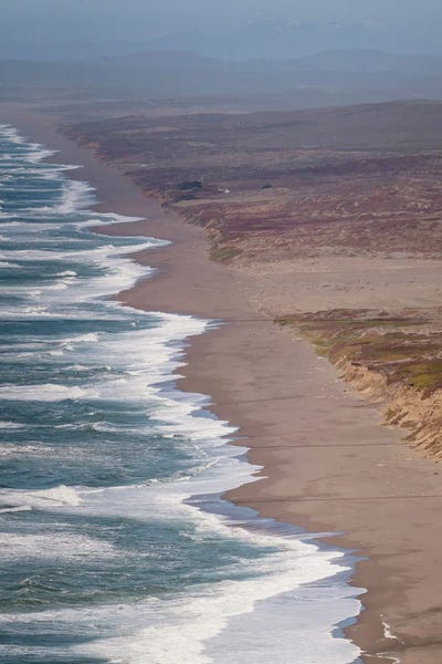 Coastal Landscape With Waves And Dunes