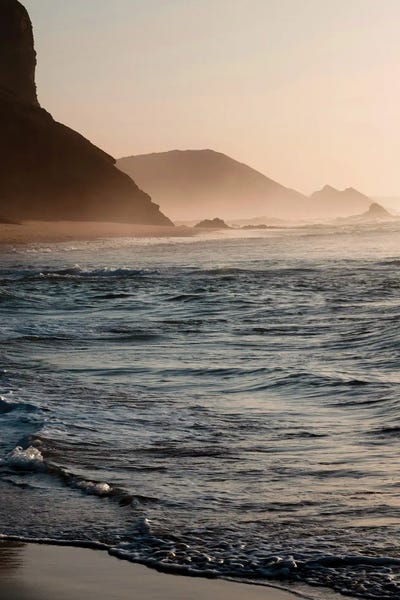 Large | 37"-48" - Framed Canvas Art: Misty Coastal by Dmitry Belov