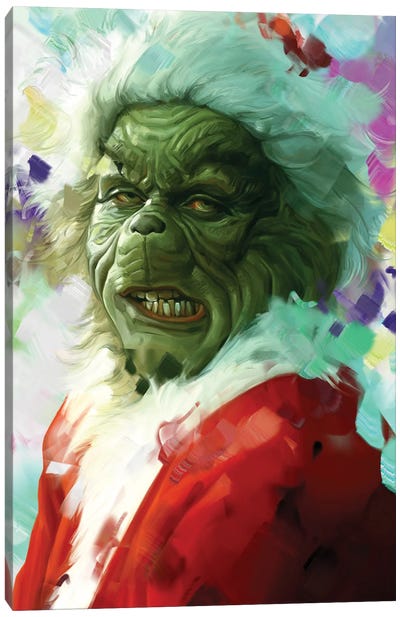 Grinch Canvas Art Print - Holiday Movie Art
