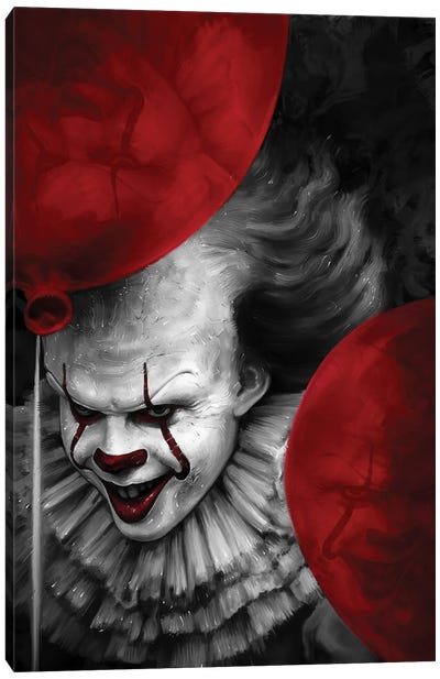 IT Canvas Art Print - Evil Clown Art