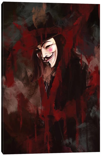 V For Vendetta Canvas Art Print - Thriller Movie Art