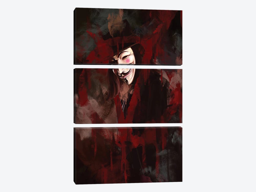 V For Vendetta by Dmitry Belov 3-piece Canvas Print