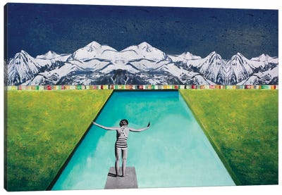 To Move Mountains Canvas Art Print - Swimming Art