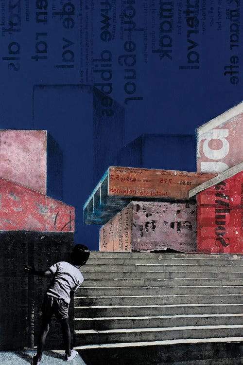 The Blue Buildings by DB Waterman wall art