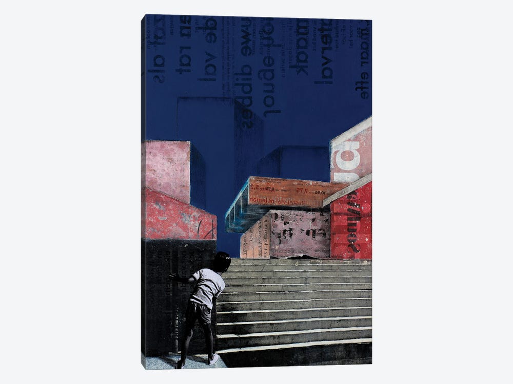 The Blue Buildings by DB Waterman 1-piece Canvas Print