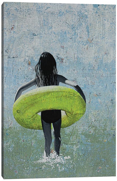 Summer Girl Canvas Art Print - Similar to Banksy