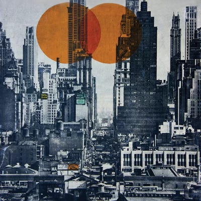 New York Skyline 1948 by DB Waterman art print