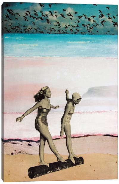 Beach Girls Canvas Art Print - Escapism