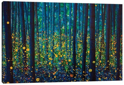 Fireflies Canvas Art Print - Tree Art