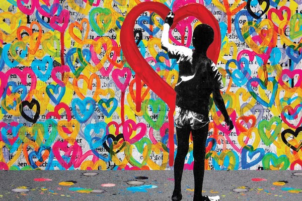 Similar To Banksy: Hearts by DB Waterman
