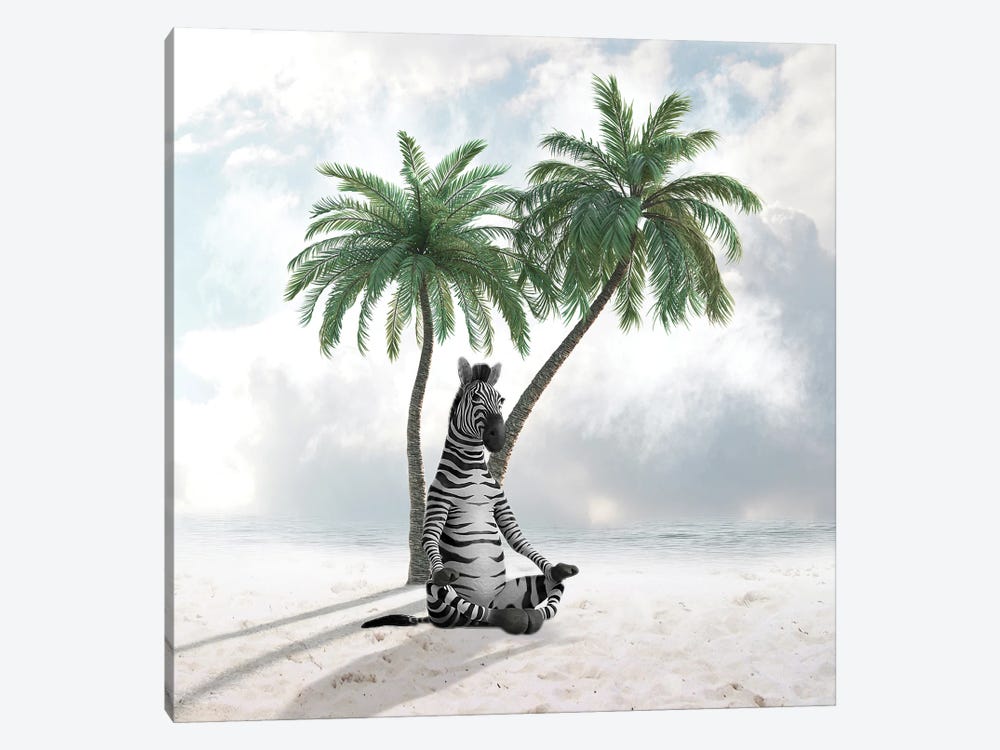 Zebra Under A Palm Tree by Dmitry Biryukov 1-piece Art Print