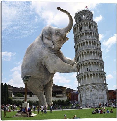 Elephant Tower Canvas Art Print - Gentle Giants