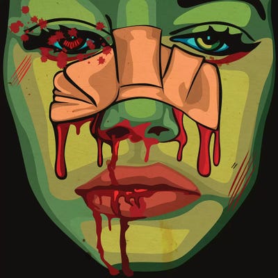 Bloody Girl by Dai Chris Art framed canvas print