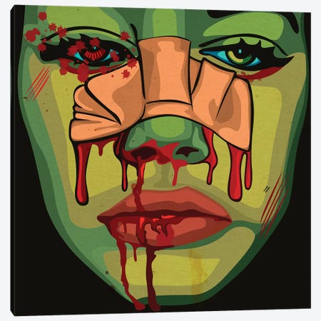 Bloody Girl Canvas Print #DCA110} by Dai Chris Art Canvas Wall Art