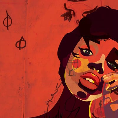 Hannah III by Dai Chris Art framed canvas print