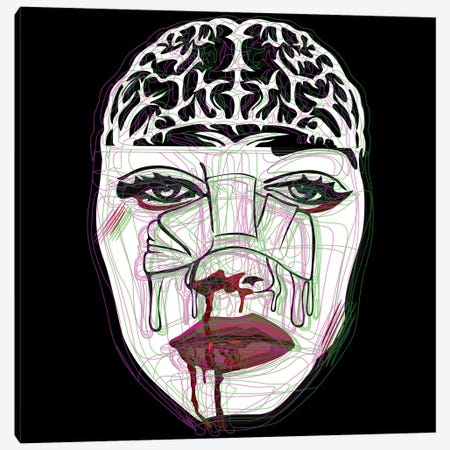 Bloody Girl Brain Remix Canvas Print #DCA128} by Dai Chris Art Art Print