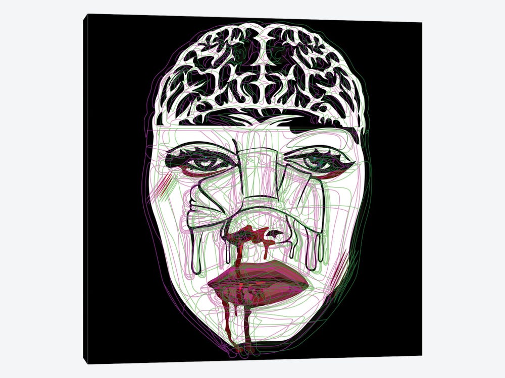Bloody Girl Brain Remix by Dai Chris Art 1-piece Canvas Art Print