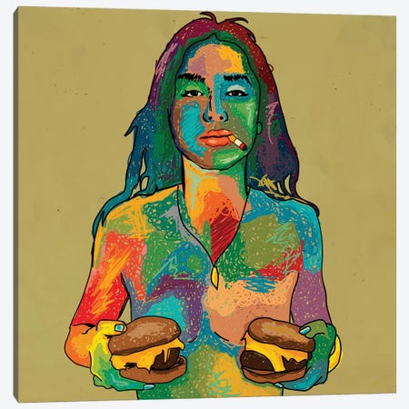Cheeseburgers Canvas Print #DCA181} by Dai Chris Art Canvas Print