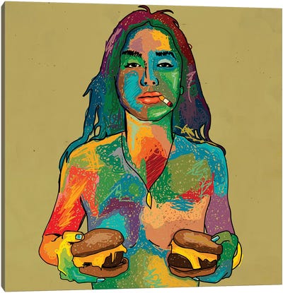 Cheeseburgers Canvas Art Print - Meat Art