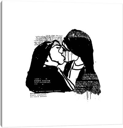 Nuns Kissing Canvas Art Print - LGBTQ+ Art