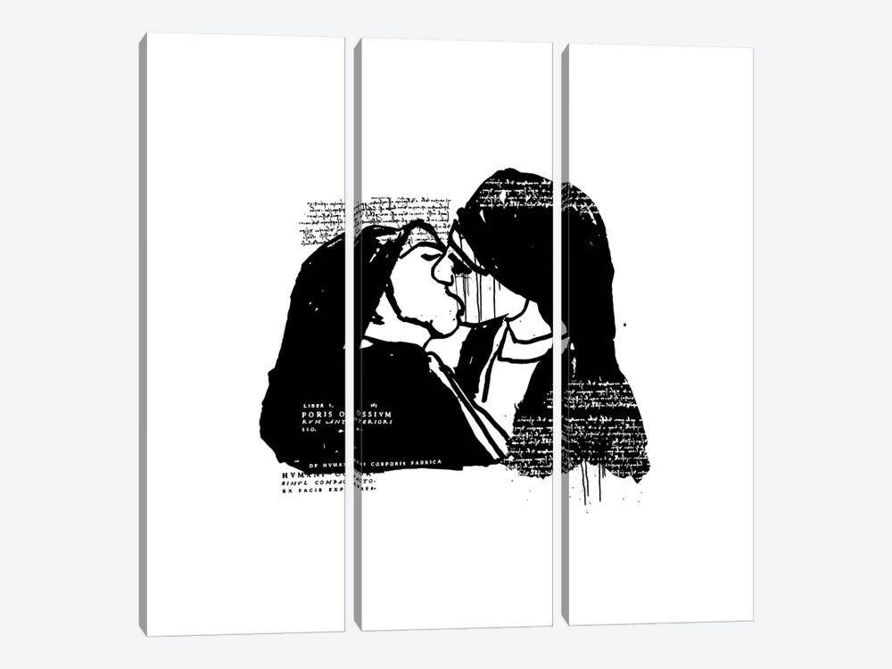 Nuns Kissing by Dai Chris Art 3-piece Canvas Art Print