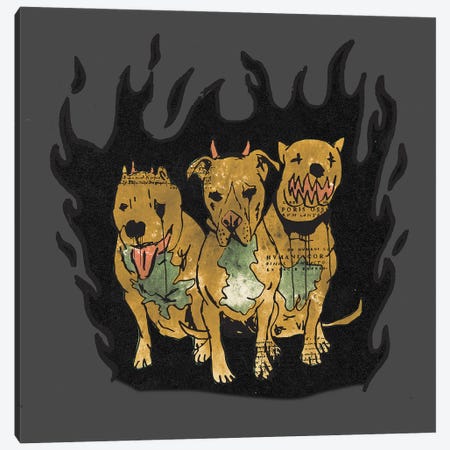 Hounds Of Hell Canvas Print #DCA204} by Dai Chris Art Canvas Art Print