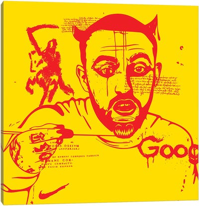 Mac Red On Yellow 2020 Canvas Art Print - Dai Chris Art