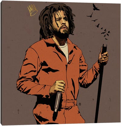 J Cole Canvas Art Print - Rap & Hip-Hop Art