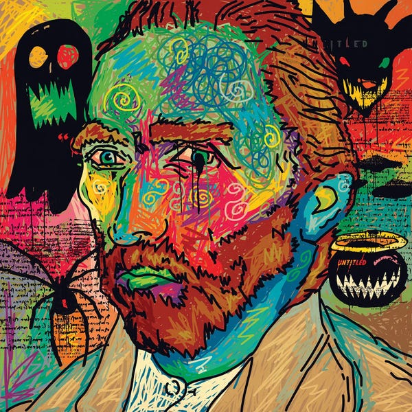 Van Gogh Portraits Collection: Van Gogh Spooky Version by Dai Chris Art