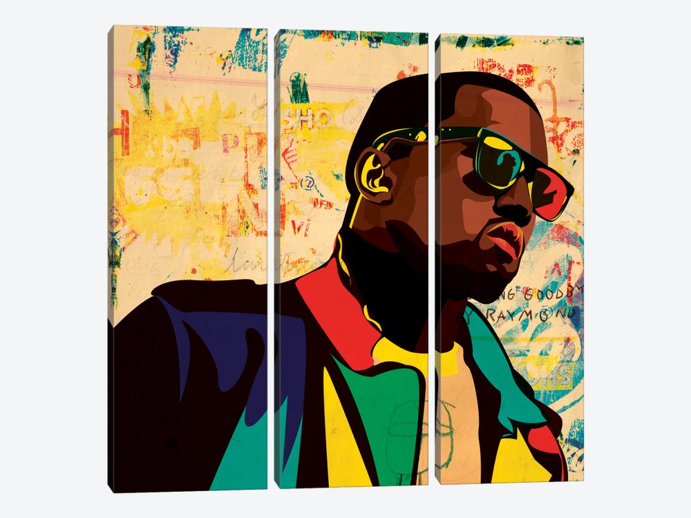 Kanye by Dai Chris Art 3-piece Canvas Art Print