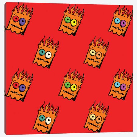 Ghost Flame Pattern Canvas Print #DCA261} by Dai Chris Art Canvas Art