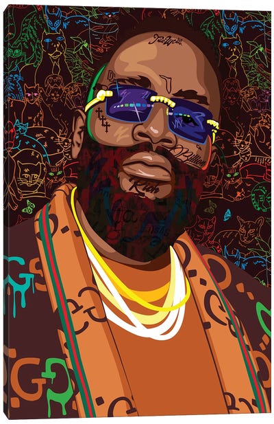 Rick Ross 2021 Canvas Art Print - Rap & Hip-Hop Art