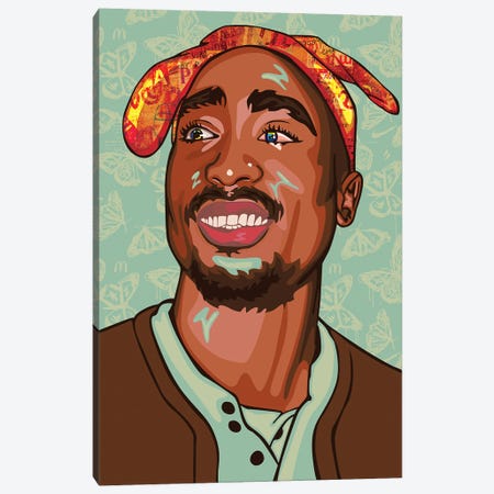 Tupac 2021 Canvas Print #DCA320} by Dai Chris Art Canvas Art Print
