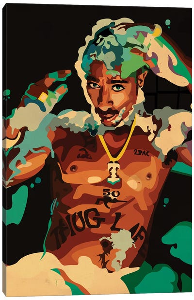 Tupac Hot Tub Canvas Art Print - Dai Chris Art