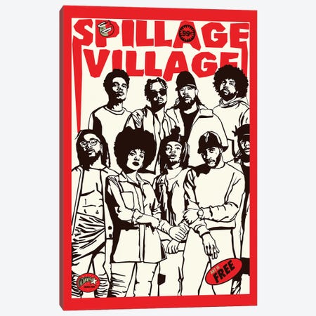 Spillage Village Poster Canvas Print #DCA325} by Dai Chris Art Canvas Art