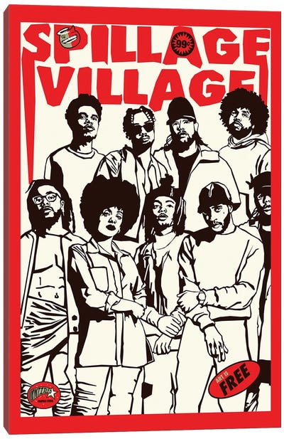 Spillage Village Poster Canvas Art Print - Dai Chris Art