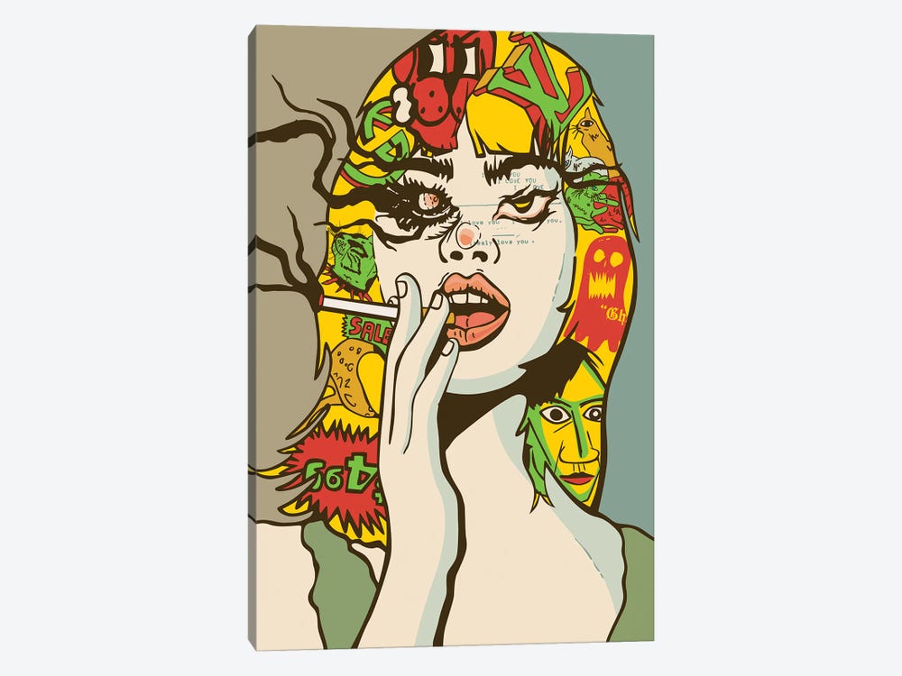 Girl With Cigarette Mmxxii by Dai Chris Art 1-piece Canvas Art Print