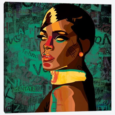 Rihanna I Canvas Print #DCA37} by Dai Chris Art Canvas Artwork