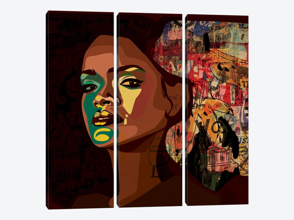 Rihanna II by Dai Chris Art 3-piece Canvas Print