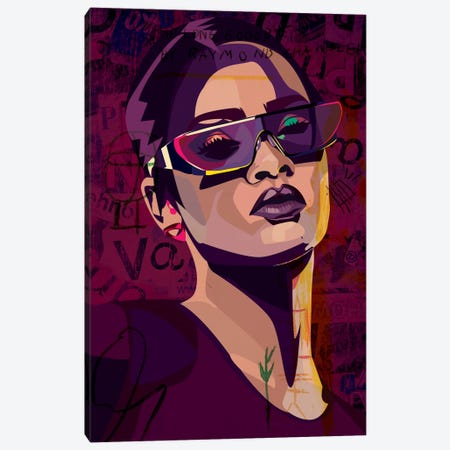 Rihanna III Canvas Print #DCA39} by Dai Chris Art Art Print