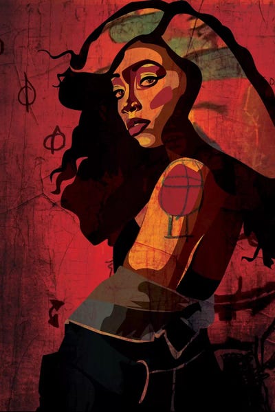 Shoulder Girl by Dai Chris Art framed canvas print