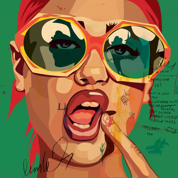 Street Art: Playful Girl by Dai Chris Art