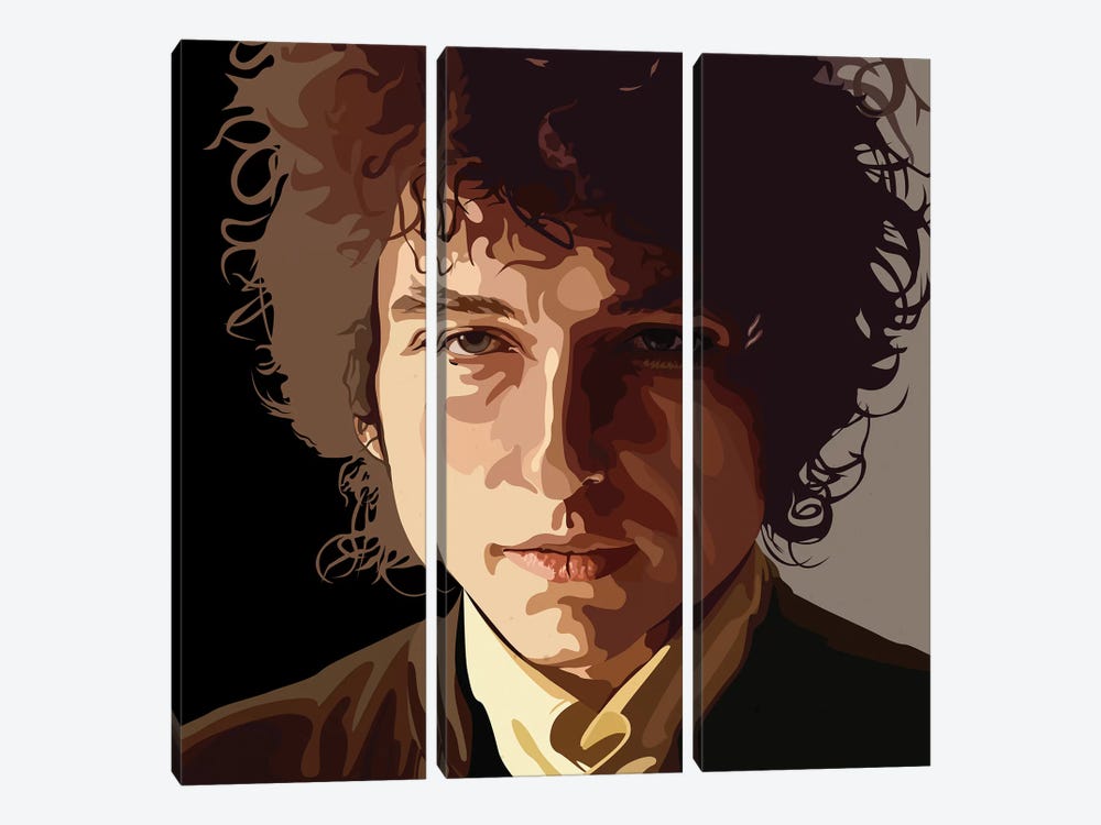 Bob Dylan by Dai Chris Art 3-piece Canvas Artwork