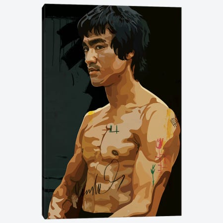 Bruce Lee Canvas Print #DCA55} by Dai Chris Art Canvas Wall Art